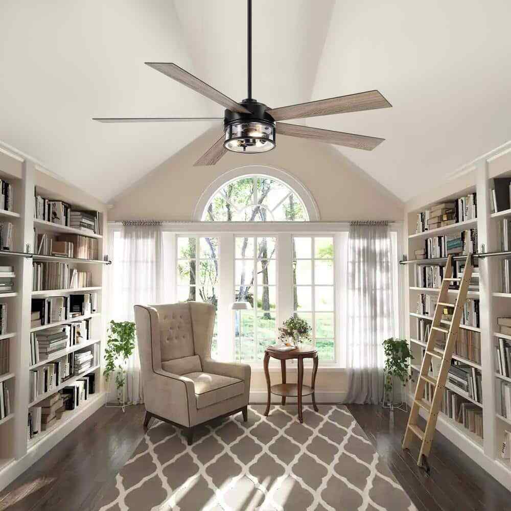 Breezary Hubery 60 in. Indoor Matte Black Standard Ceiling Fan w/ Remote Control