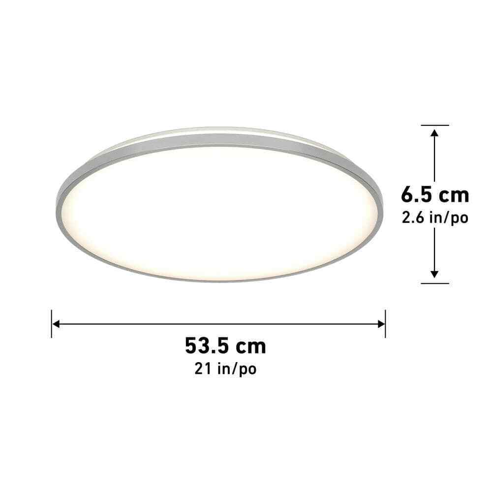 Artika Europa 21 in. Modern Silver LED 3 CCT Flush Mount Ceiling Light Fixture