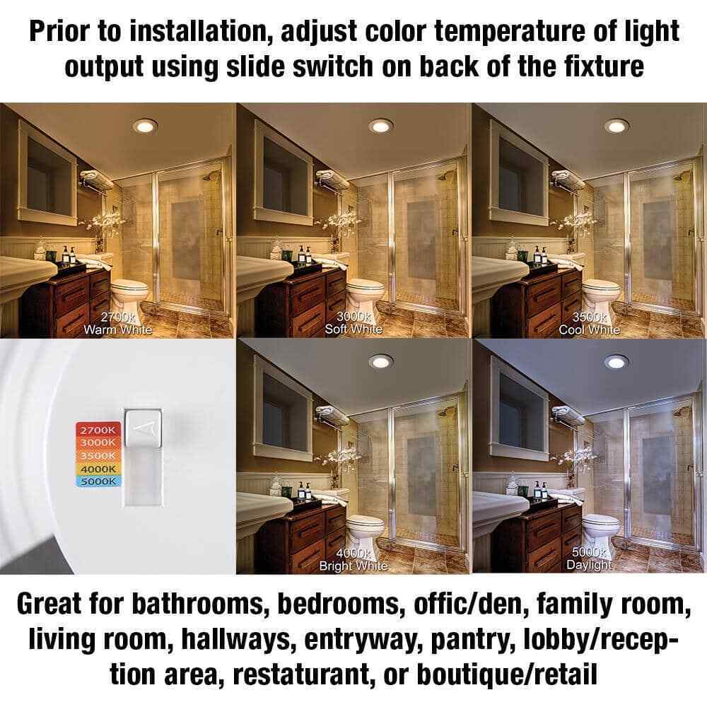 Commercial Electric 6 in. Selectable CCT LED Recessed Light Trim 670 Lumens