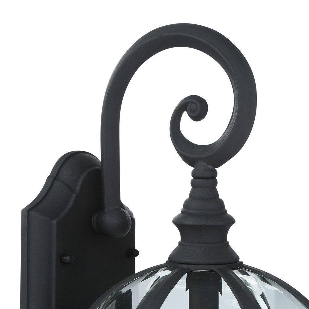 Bel Air Lighting Wentworth Small Black Outdoor Wall Light Fixture w/ Clear Glass