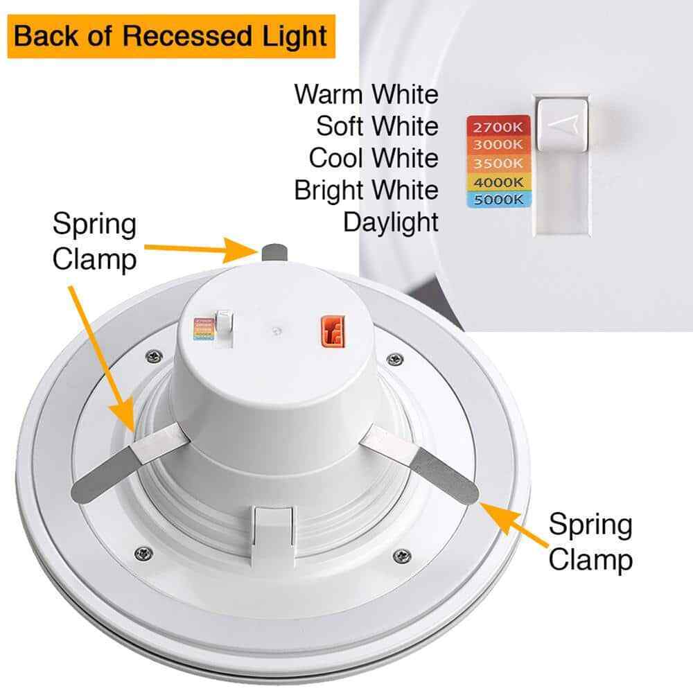 Commercial Electric 6 in. Selectable CCT LED Recessed Light Trim 670 Lumens