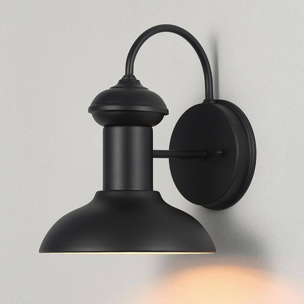 Globe Electric Martes Matte Black Industrial Indoor/Outdoor 1-Light Wall Sconce