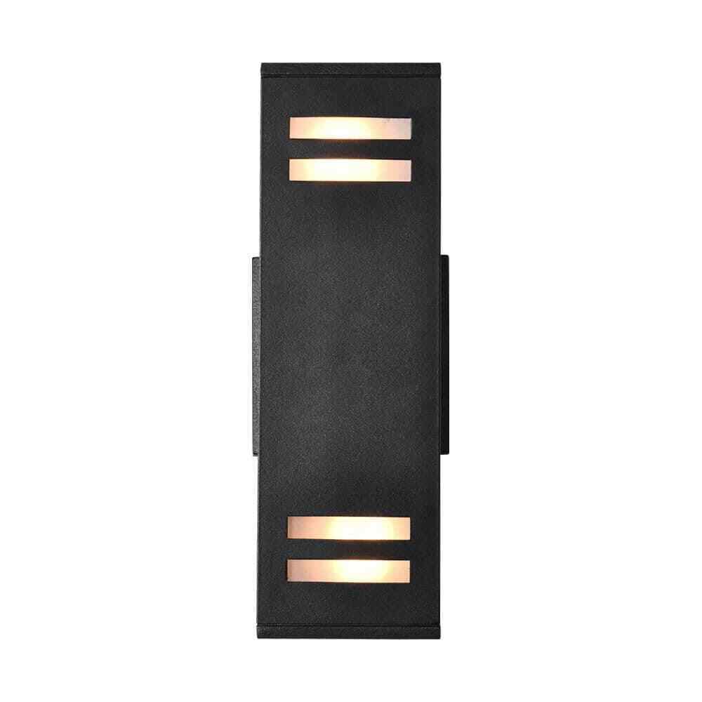 RRTYO 2-Light Matte Black Outdoor Waterproof Wall Lantern Exterior Sconce