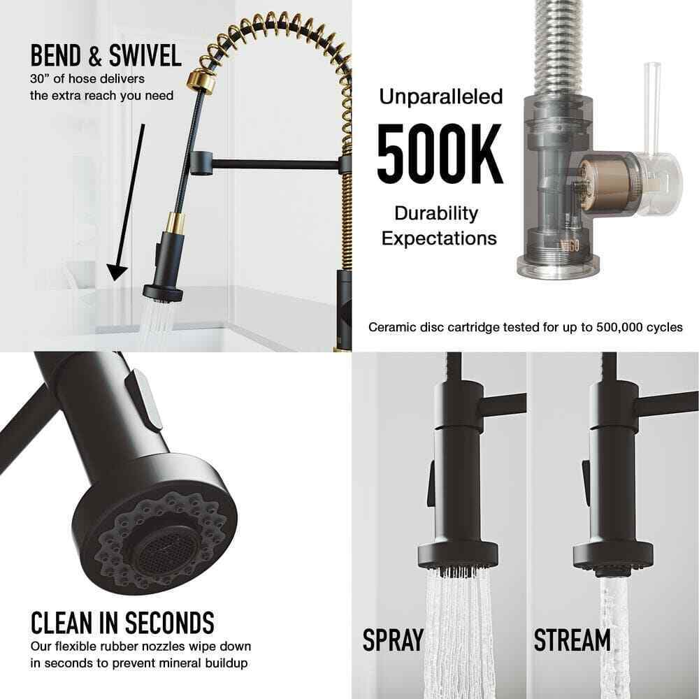VIGO Edison Single Handle Pull-Down Sprayer Kitchen Faucet