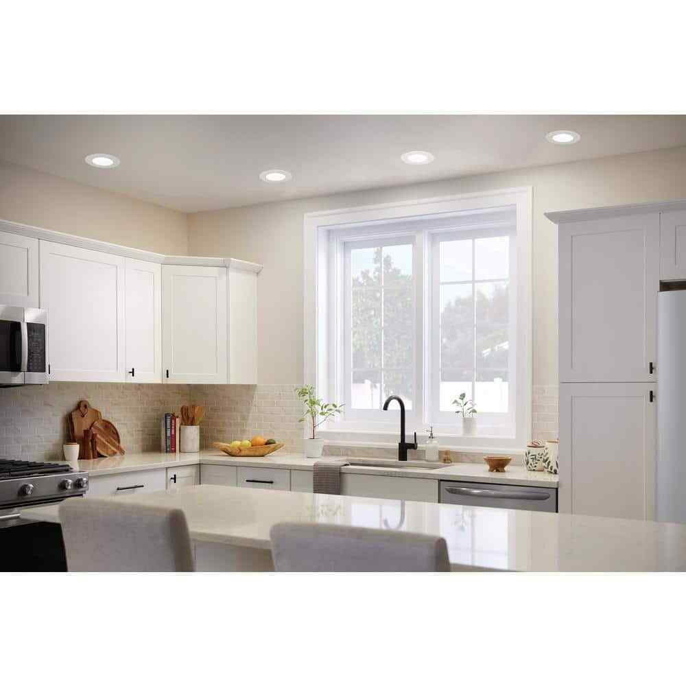 Commercial Electric 5/6 in. Integrated LED White Dimmable Recessed Light Trim