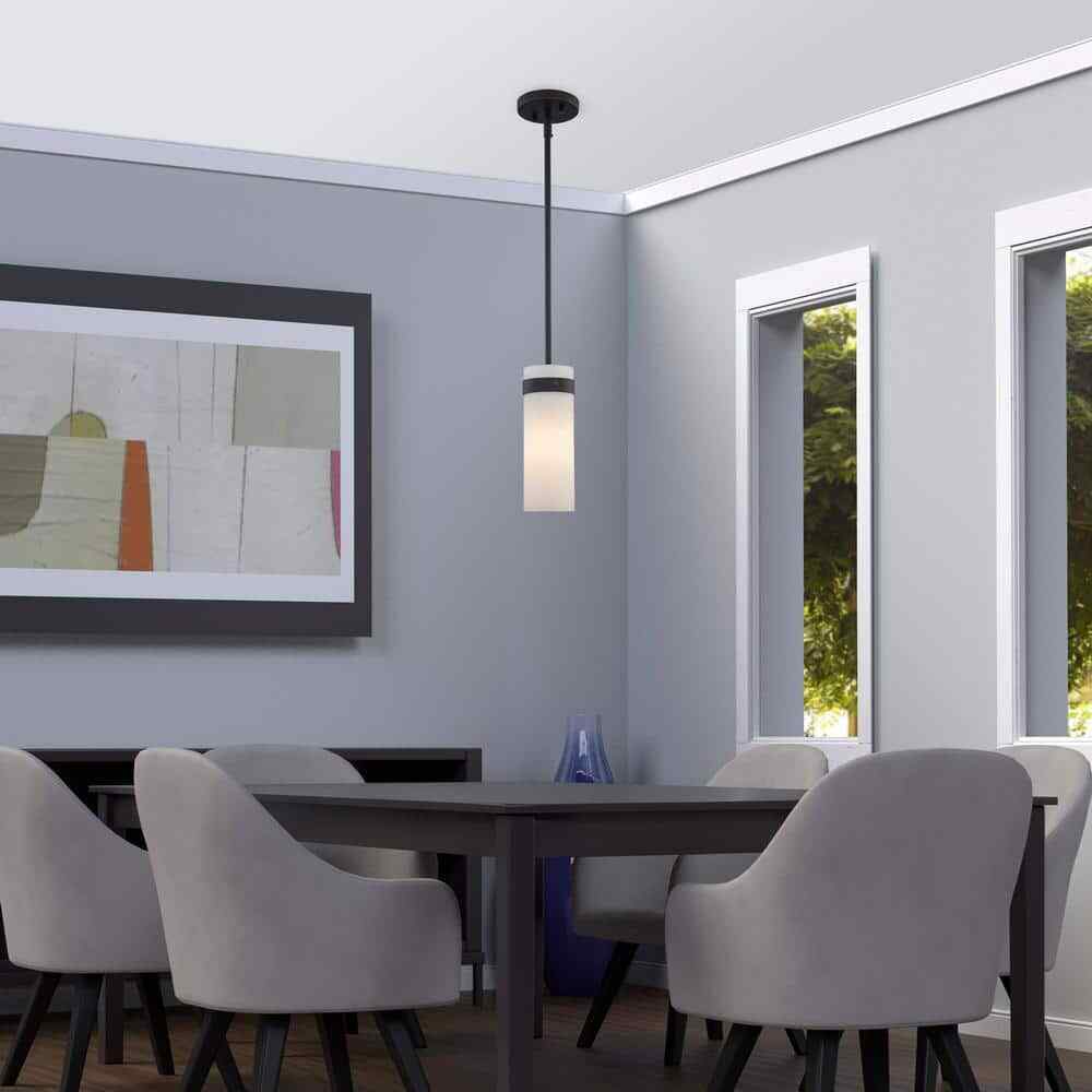 Bel Air Lighting Crosby 1-Light Black Mini Pendant Light Fixture