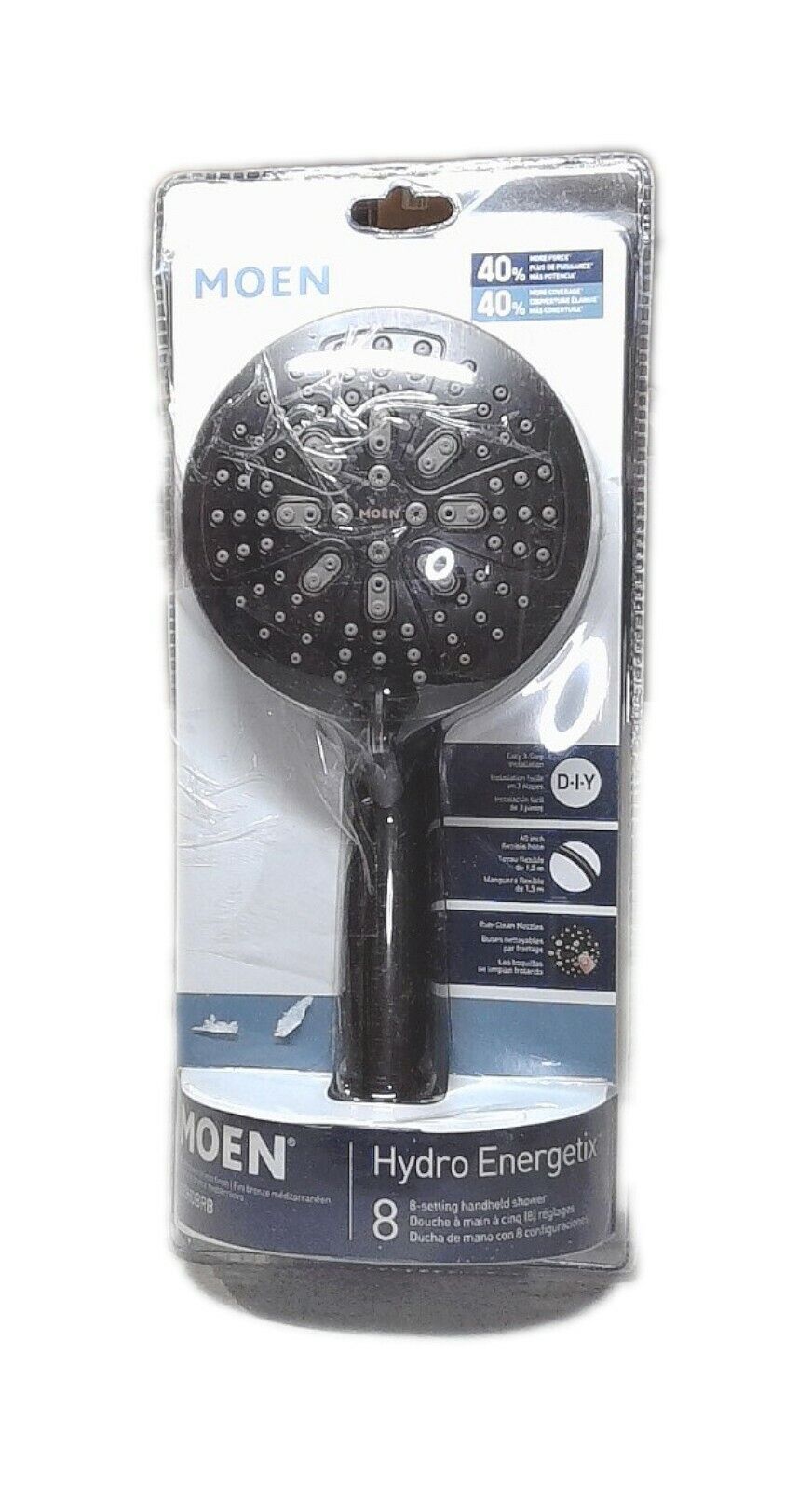 MOEN HydroEnergetix 8-Spray Wall Mount Single Handheld Shower Head Bronze