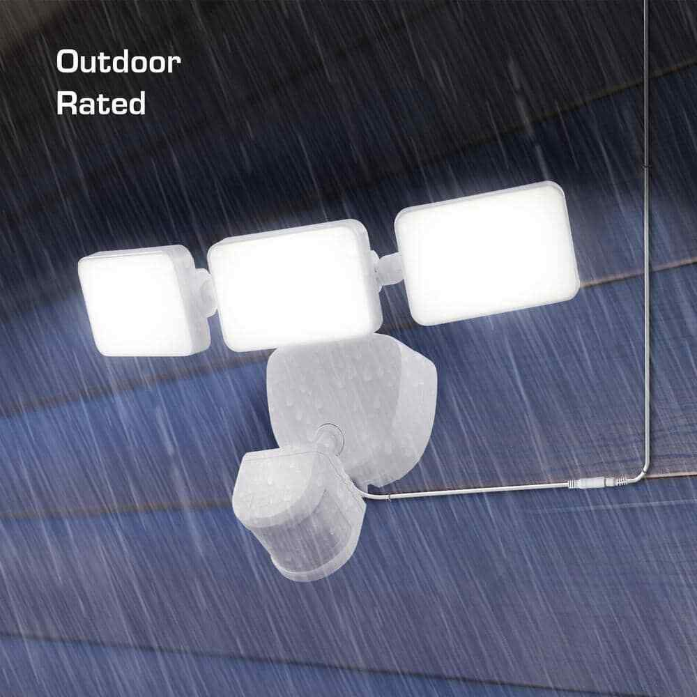 Defiant 180-Degree White Motion Activated Solar LED Security Flood Light