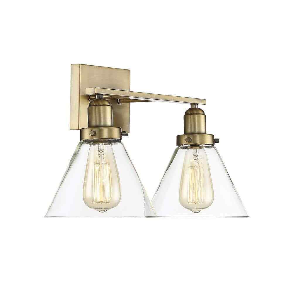 Savoy House Drake 17.75 in. 2-Light Warm Brass Bathroom Vanity 8-9130-2-322