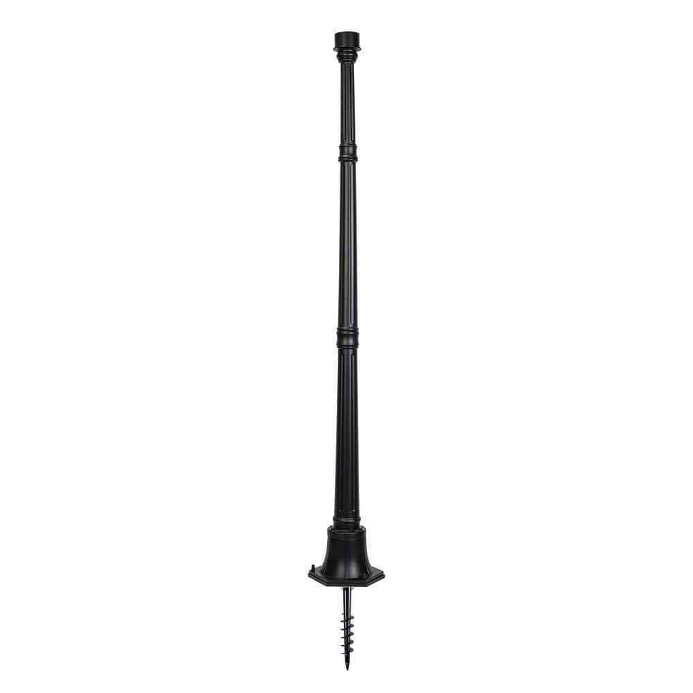 GAMA SONIC 79 in. Black Outdoor Cast Aluminum Decorative Lamp Post