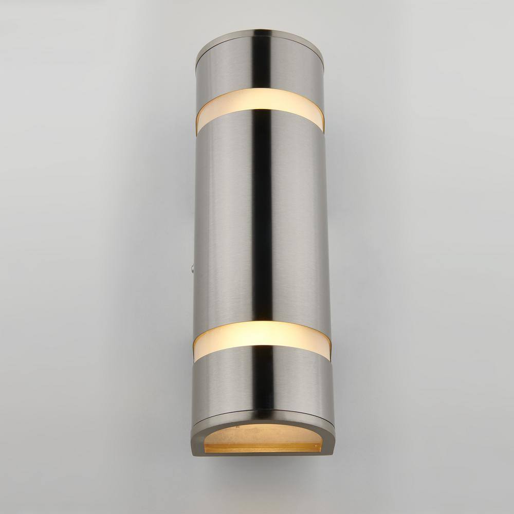 Artika 3-Way Stream Stainless Steel Modern Hardwired Light Cylinder Sconce
