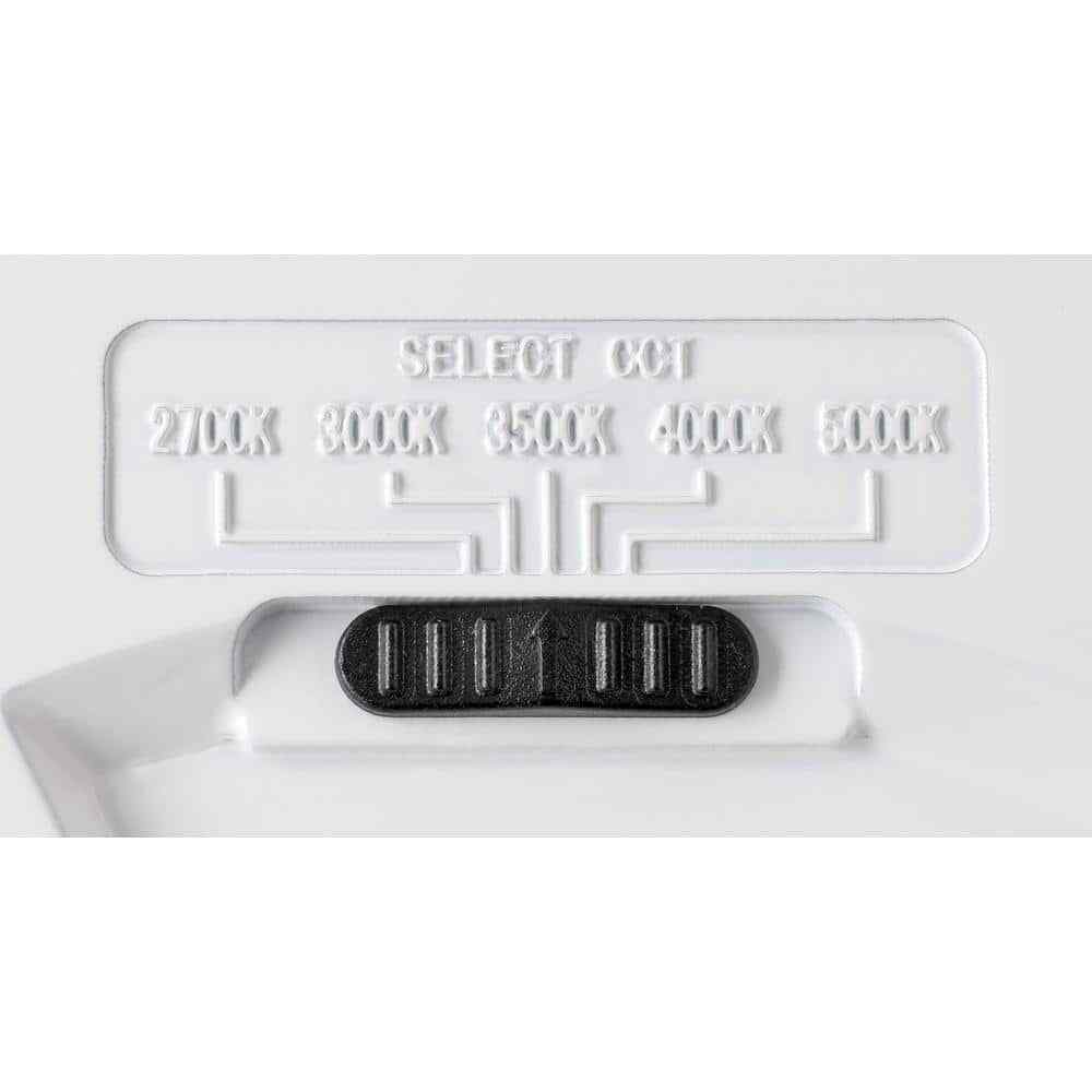Commercial Electric 19 in. 5CCT Selectable LED Flush Mount Matte White 2-Pack