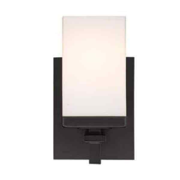 Golden Lighting Maddox 1-Light Matte Black Vanity Light DDDD-BA1 BLK-OP