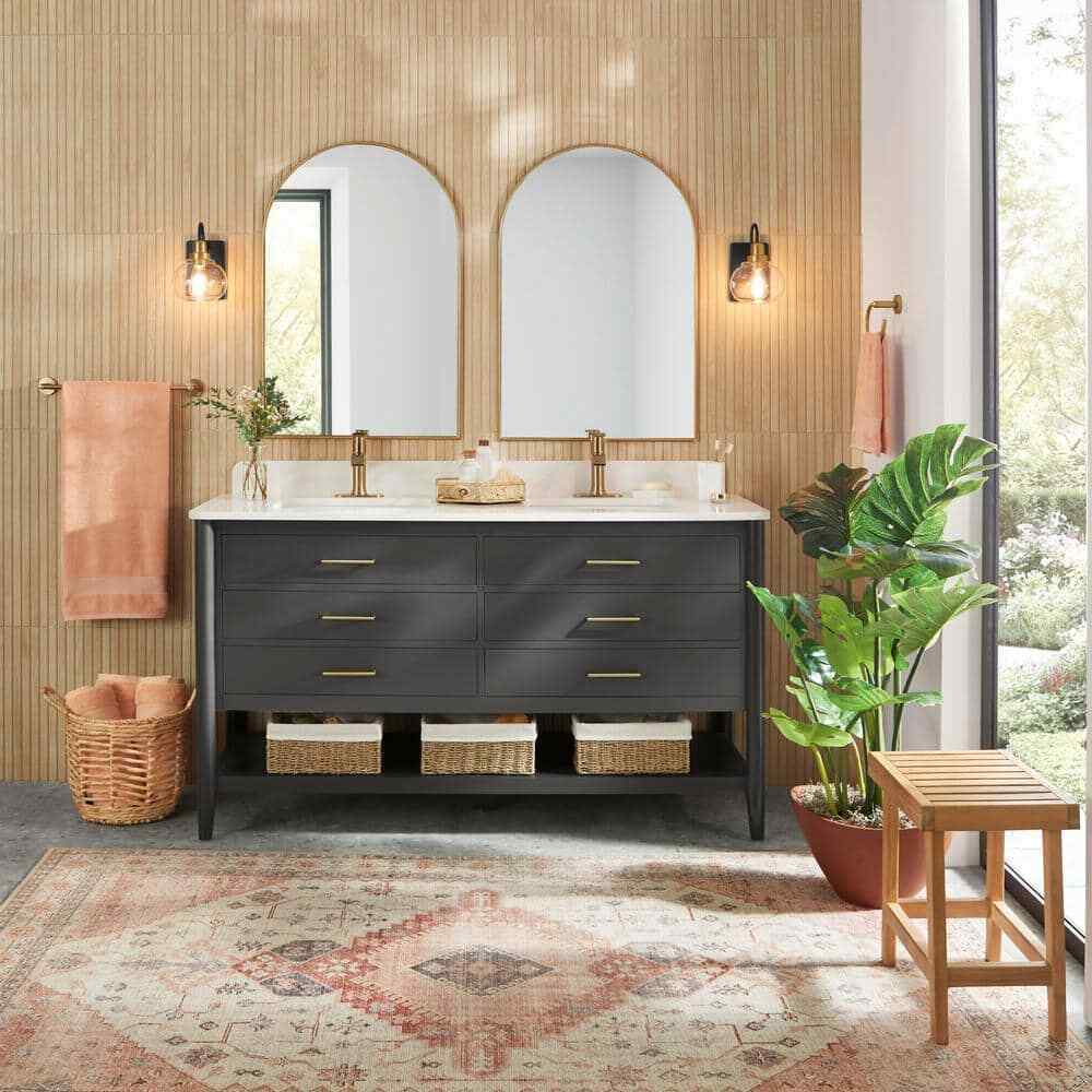 Home Decorators Halyn 4.5 in. 1-Light Matte Black Indoor Wall Sconce