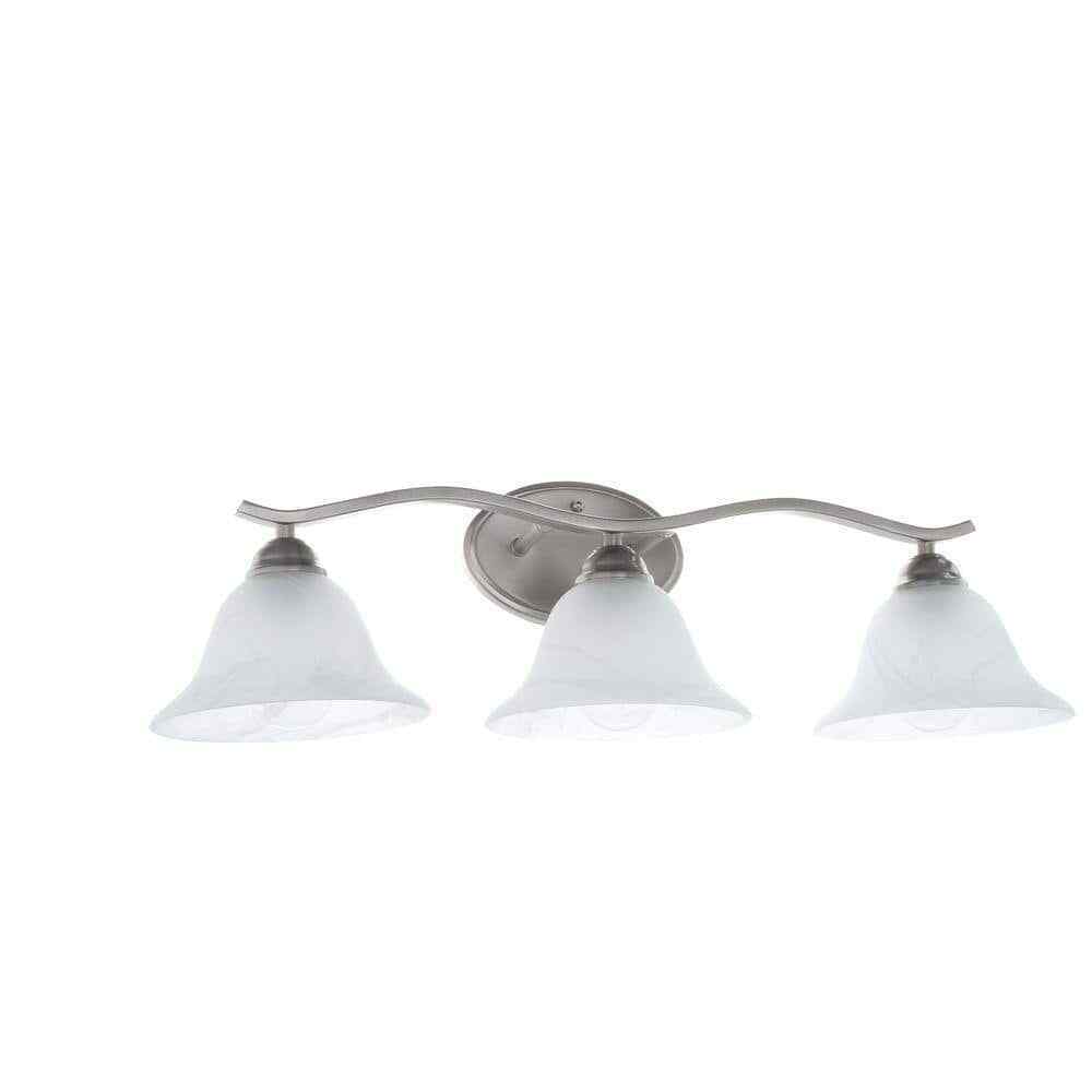 Hampton Bay Andenne 26.3 in. 3-Light Brushed Nickel Bathroom Vanity Light