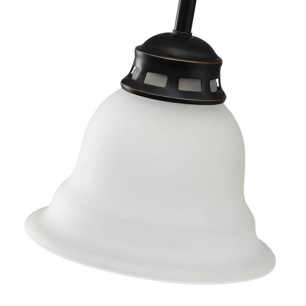 PUDO 6.9 in. 1-Light Pendant Light with White Finish and Black Base