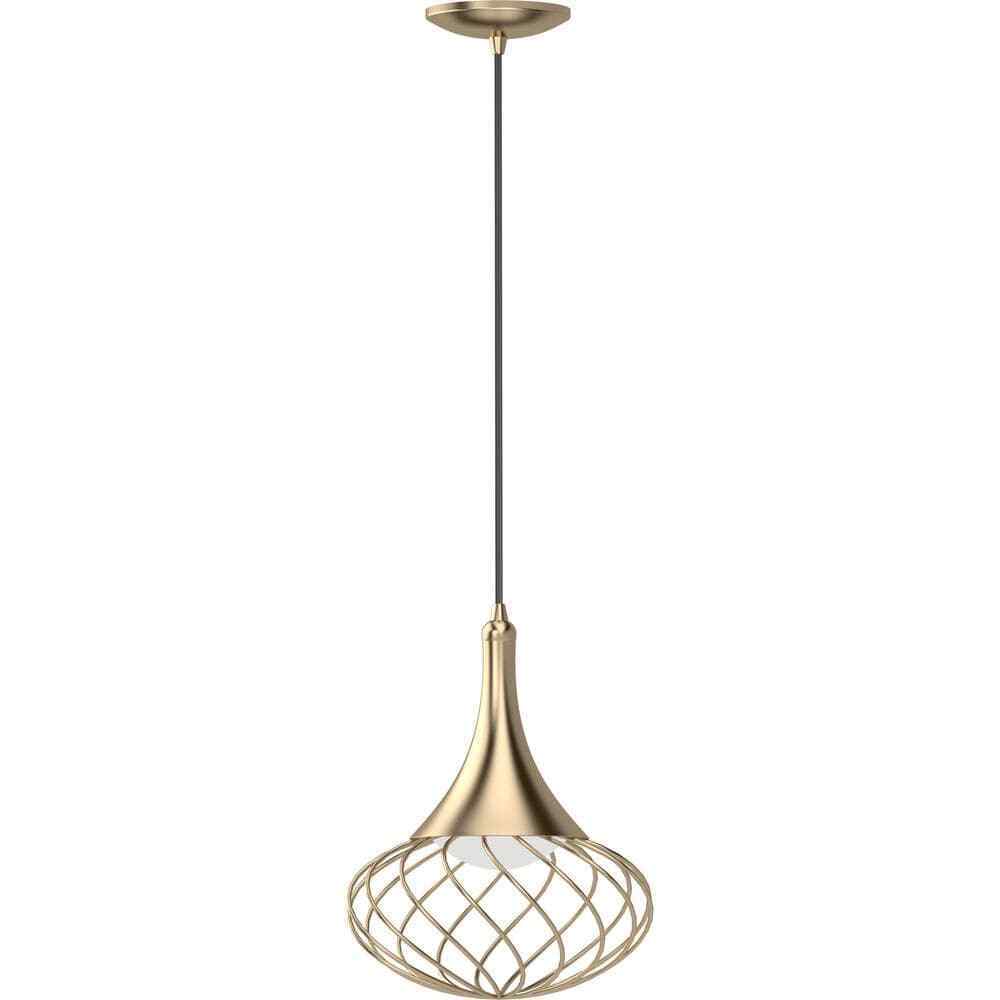 Volume Lighting LED Indoor Antique Gold Hanging Mini Pendant Light White Lens