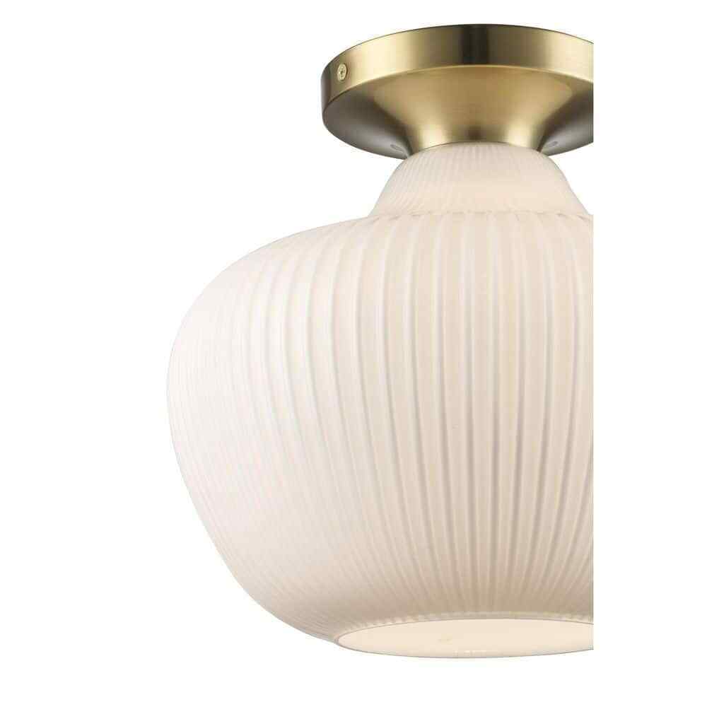 Home Decorators Pompton 12 in. 1-Light Gold Semi-Flush Mount Ceiling Light