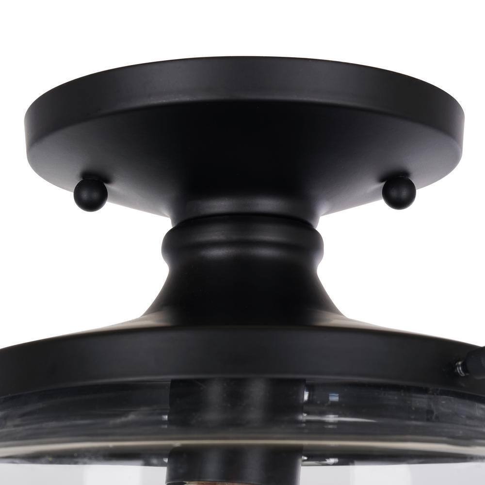 Cresswell 10.6 in. 1-Light Satin Black Modern Flush Mount 24065-000