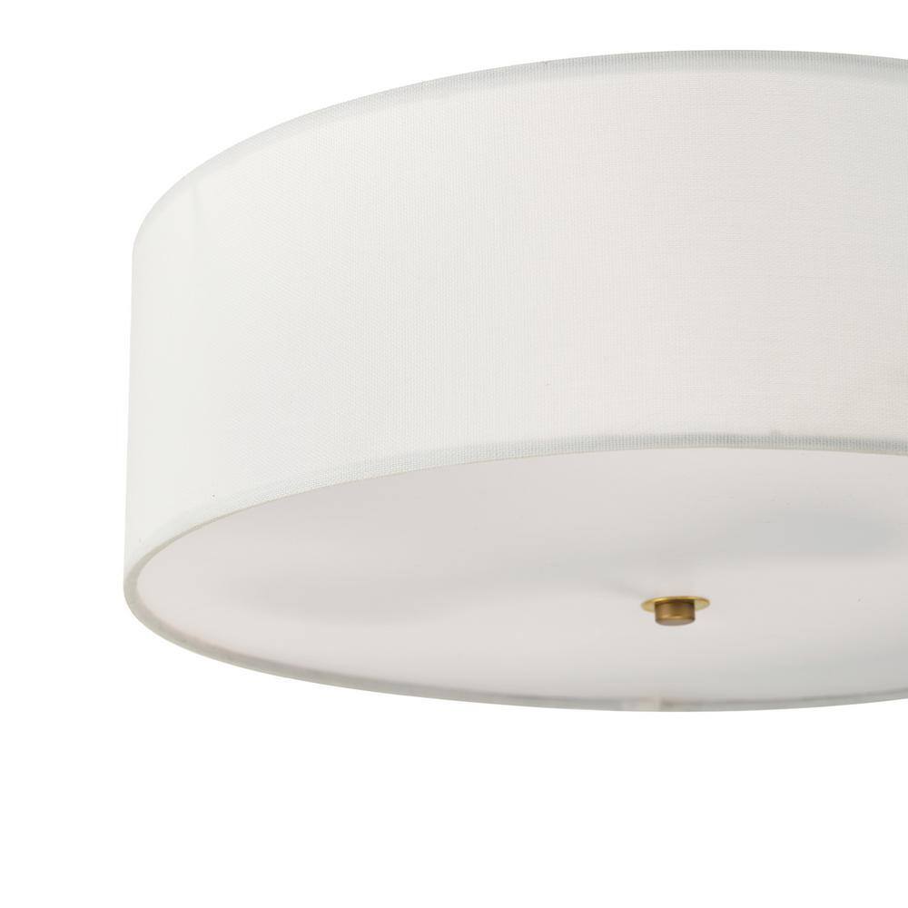 Globe Electric Kyle 15.9 in. 2-Light Matte Brass Semi-Flush Mount
