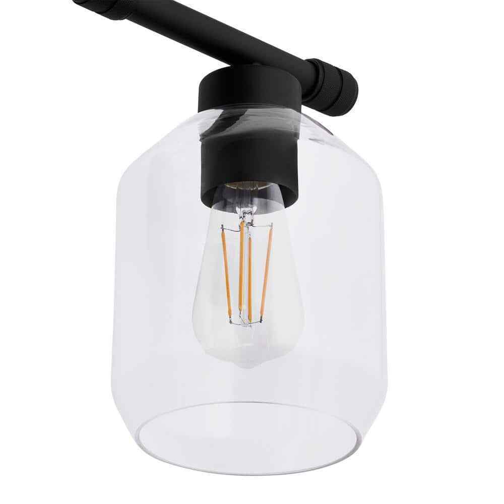 Hampton Bay Laurel Brook 4-Lights Matte Black Industrial Bathroom Vanity Light