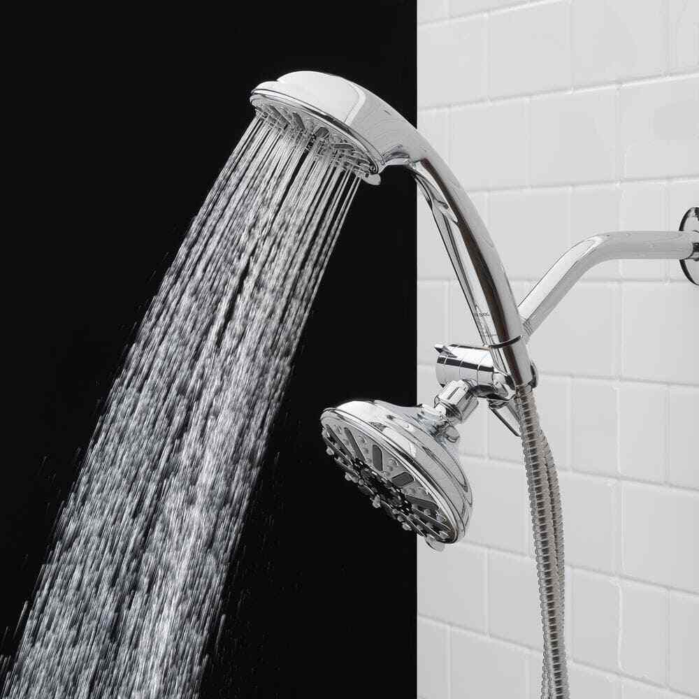 Glacier Bay 6-Spray 5 in. Dual Wall Mount Handheld Shower Head 1.8 GPM in Chrome