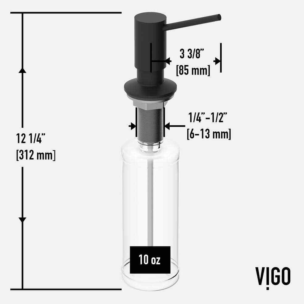 VIGO Braddock Kitchen Soap Dispenser in Matte Black VGSD004MB