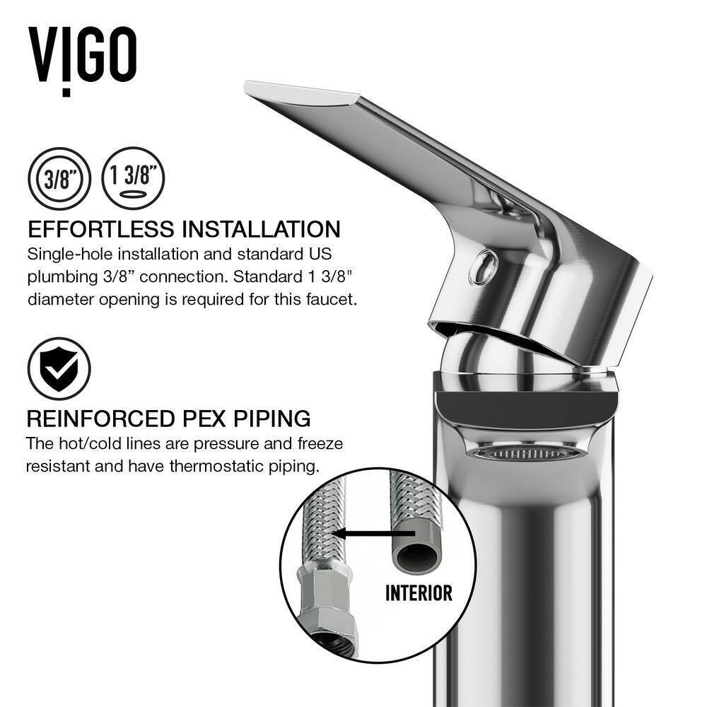 VIGO Norfolk Single Handle Single-Hole Bathroom Vessel Faucet in Chrome