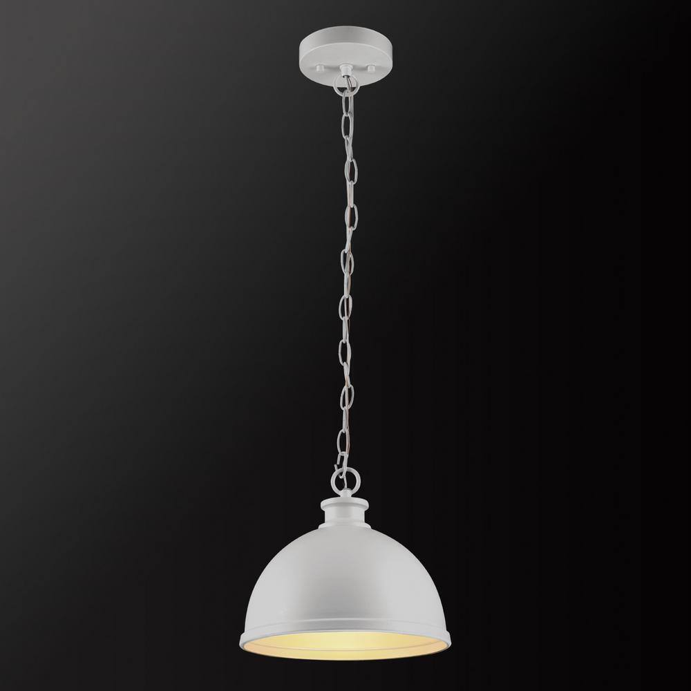 Hampton Bay Tallulah 4-Light White Pendant Hanging Dome Kitchen Pendant Lighting