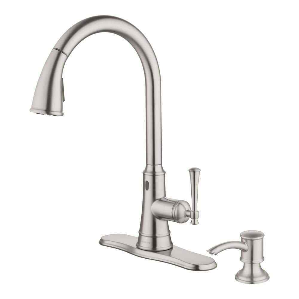 Glacier Bay Hemming Touchless Pull Down Kitchen Faucet Soap Dispenser Stainless