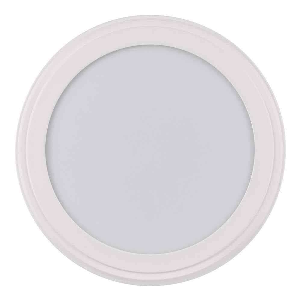 Commercial Electric 15 in. Matte White 5-CCT LED Round Flush Mount 2-Pack