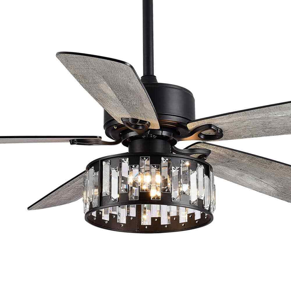 Breezary Sergio 52 in. Indoor Crystal Ceiling Fan w/ Remote Control and Light