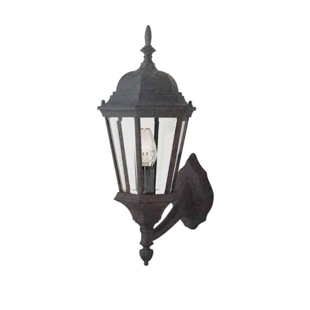 Bel Air Lighting San Rafael Black Copper Outdoor Wall Lantern Sconce Clear Glass