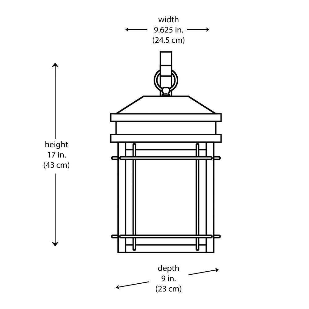 Monteaux Lighting Bel Air 17 in. 2-Light Black Outdoor Wall Light Fixture