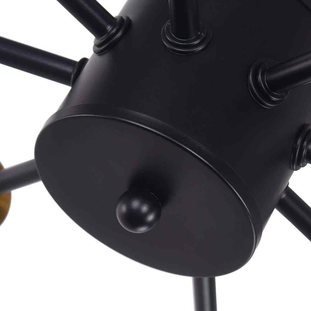 RRTYO Taraji 24.01 in. 8-Light Semi Black and Gold Semi-Flush Mount
