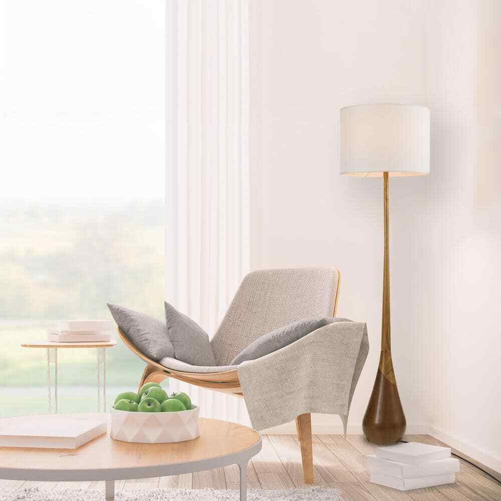 Novogratz x Globe Electric Harrington 65 in. Faux Wood Floor Lamp