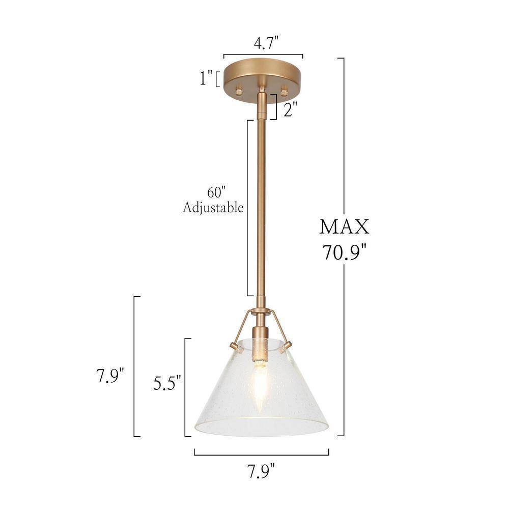 Uolfin Modern Mini Pendant Light 1-Light Gold Kitchen Island Pendant Light