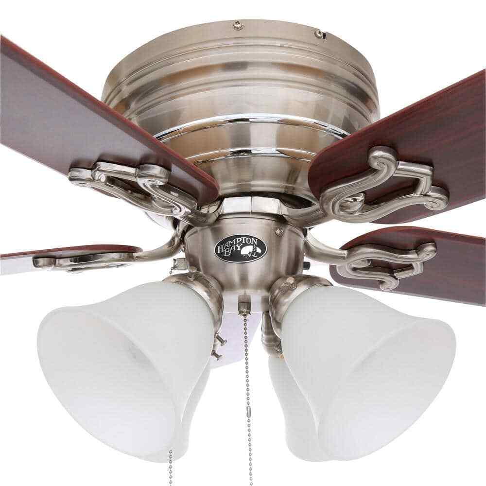 Hampton Bay Carriage House 52 in. Indoor LED Brushed Nickel Ceiling Fan