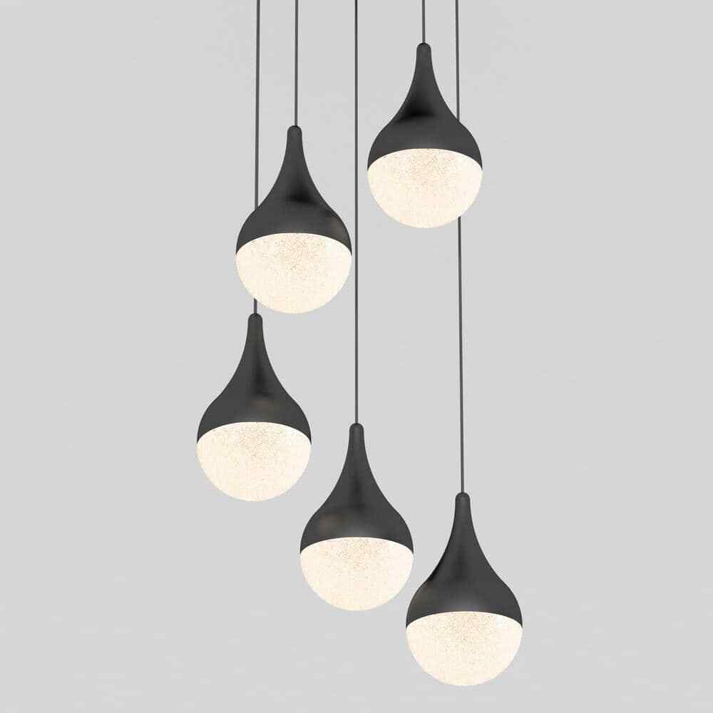 Artika Glitzer Black Modern LED Pendant Light Fixture for Dining Room or Kitchen