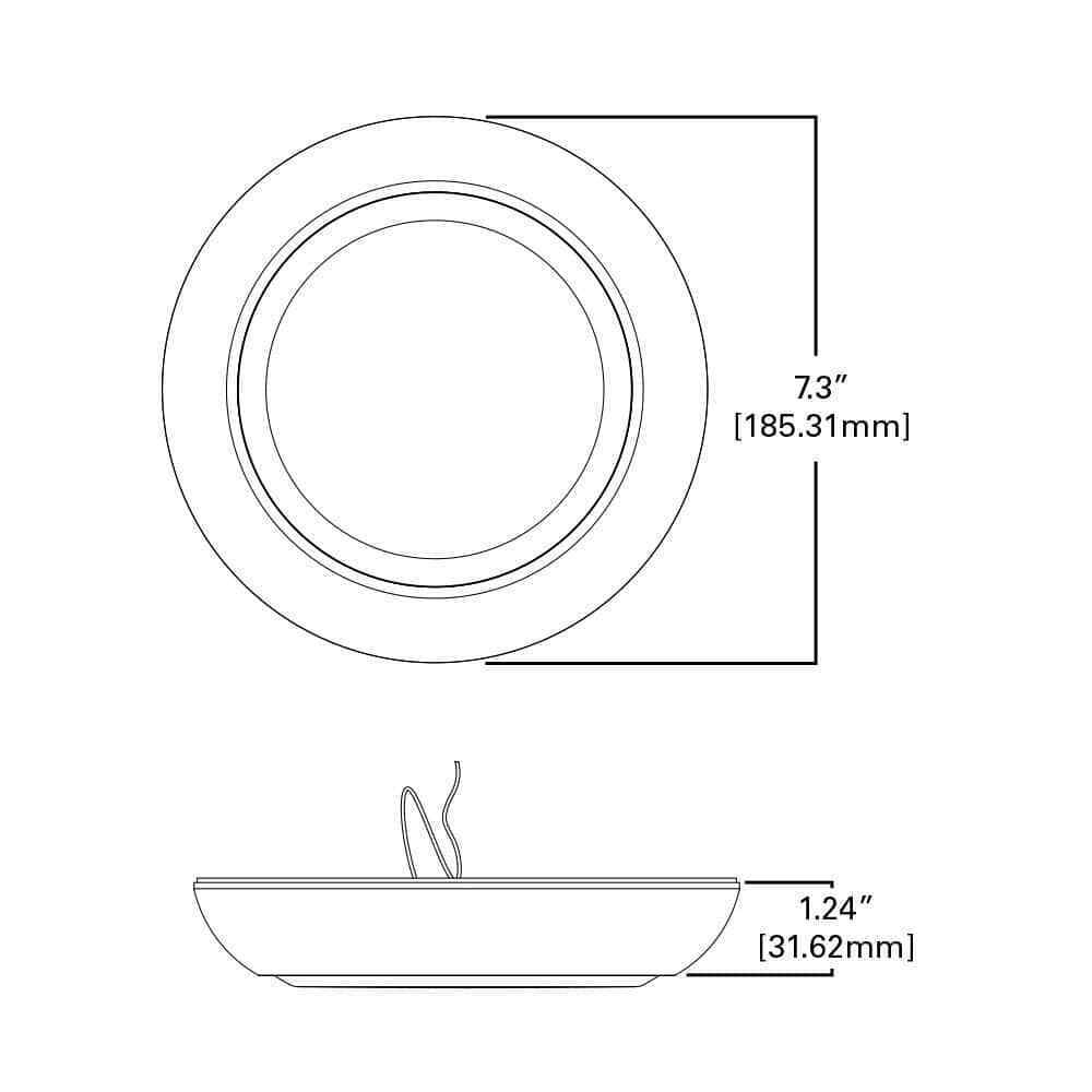 HALO CLD 7 In. White Flush Mount with Frosted Glass Shade CLD7089SWHR