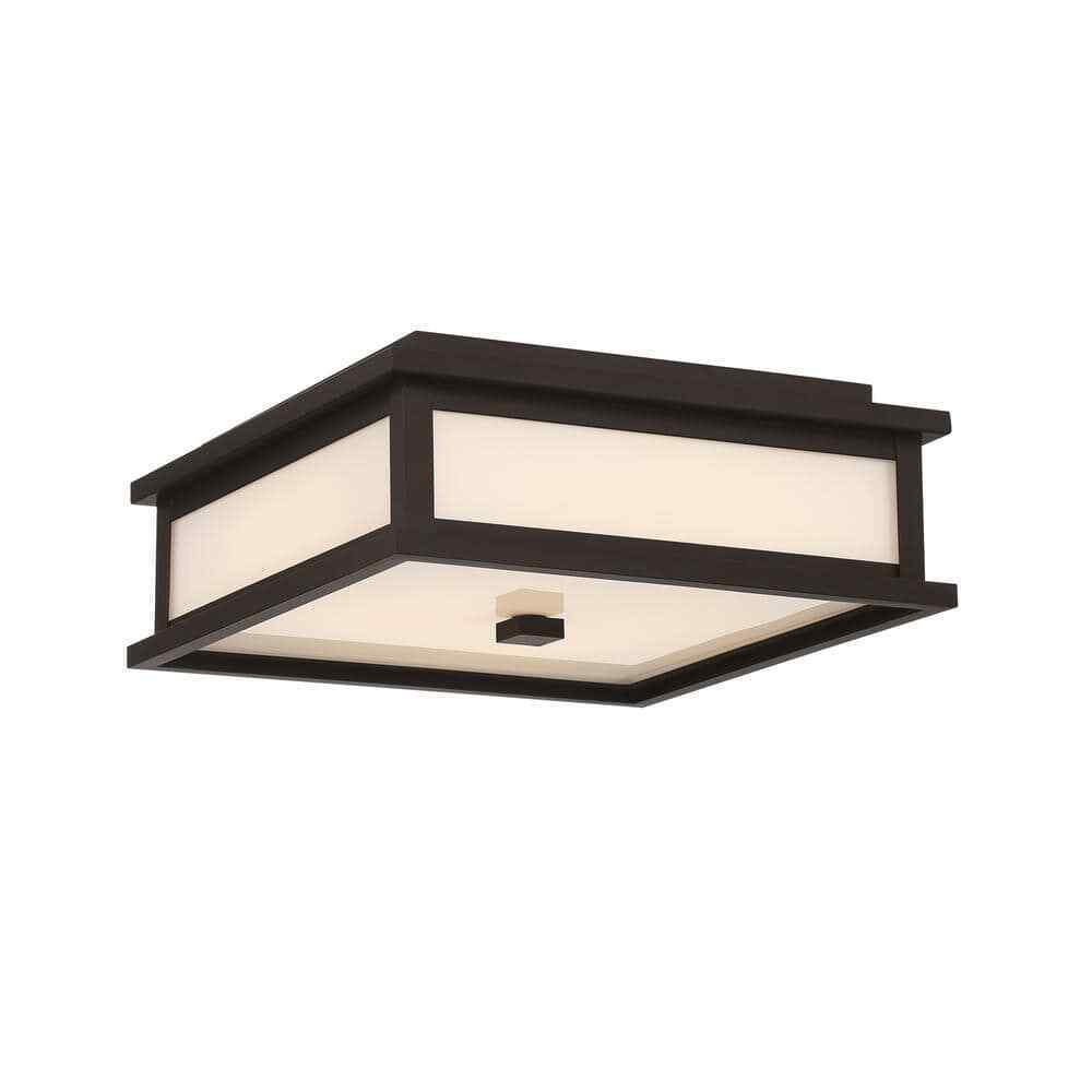 GLUCKSTEINELEMENTS Balmoral 1-Light Black LED Outdoor Flush Mount 39643-HBCLED