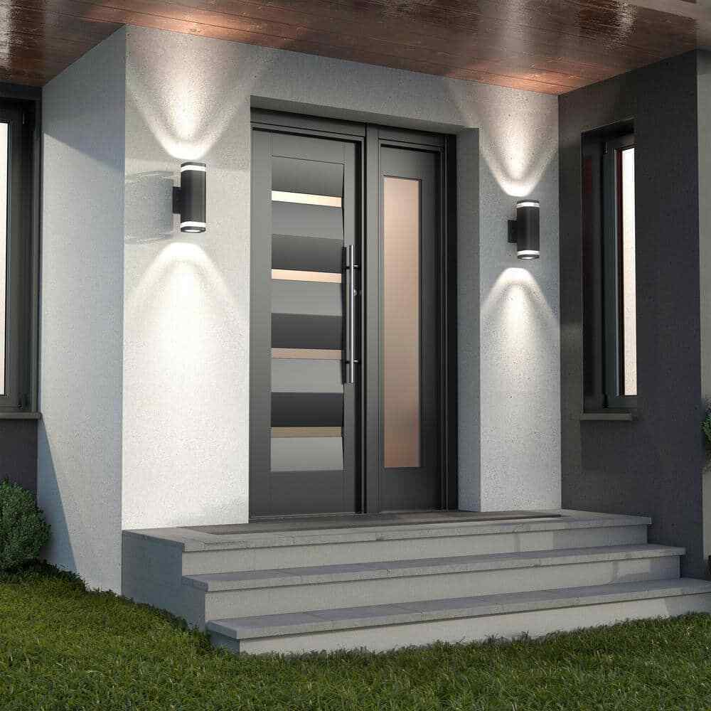 Artika Stark Black Modern SmartLED Hardwired Garage and Porch Light Wall Sconce