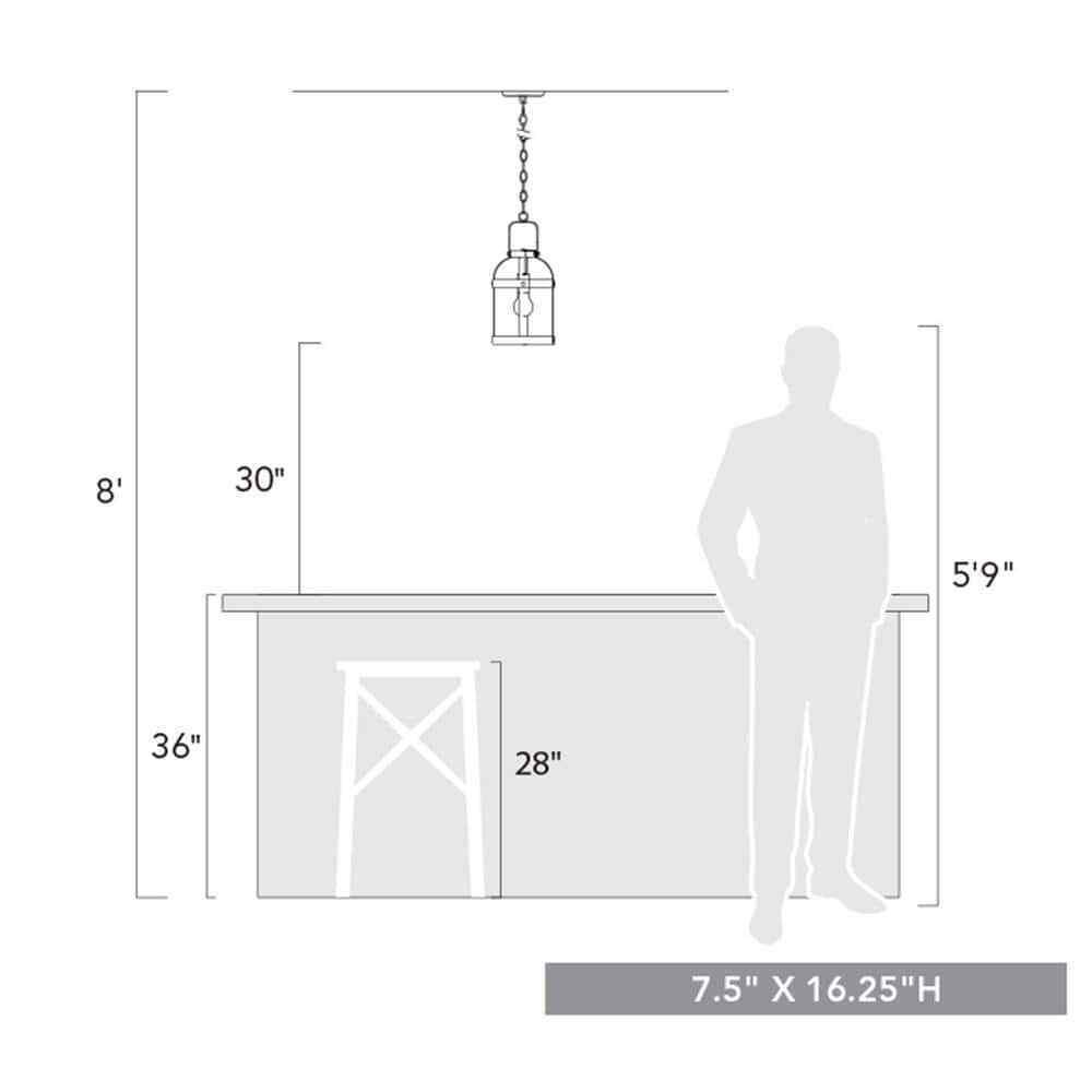 Golden Lighting Bavaria 1-Light Colonial Steel Lantern Pendant