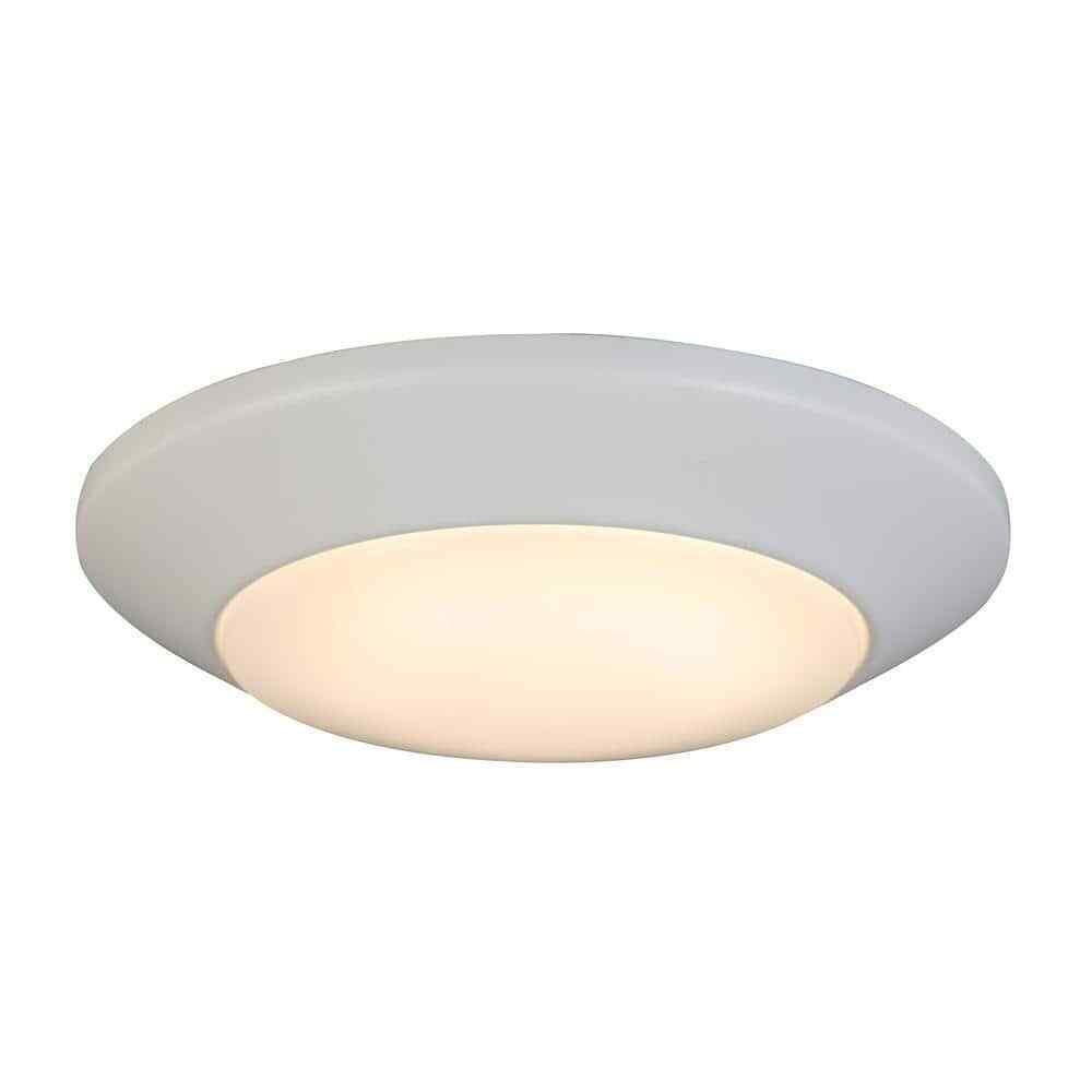 Commercial Electric 7 in. White LED Flush Mount 2-Pack JVJ3011L-8/WHT