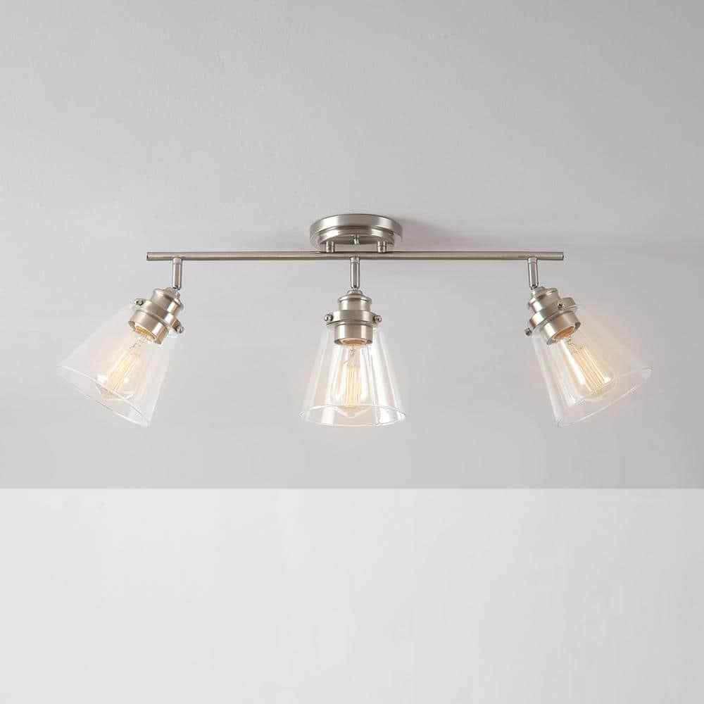 Globe Electric Jackson 2 ft. 3-Light Brushed Nickel Fixed Track Lighting Kit