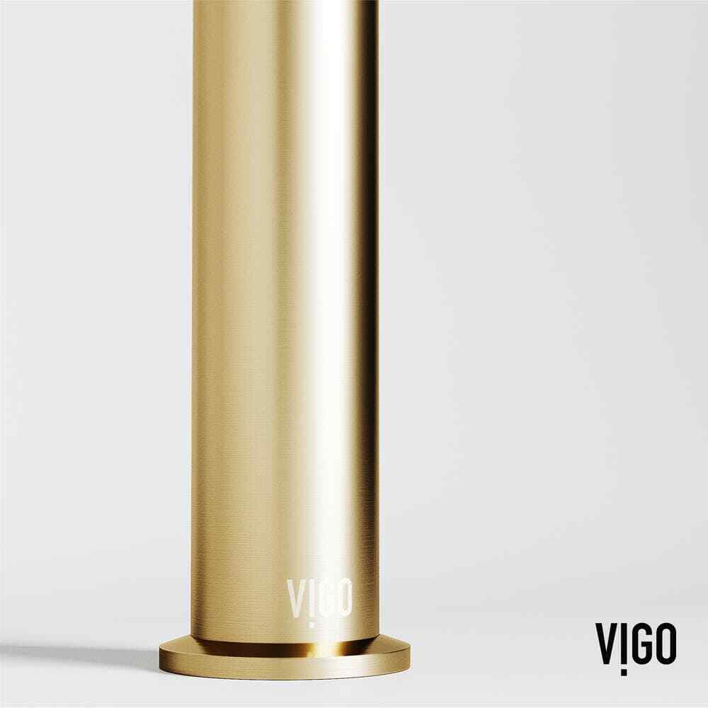 VIGO Sterling Single-Hole Bathroom Vessel Faucet in Matte Brushed Gold