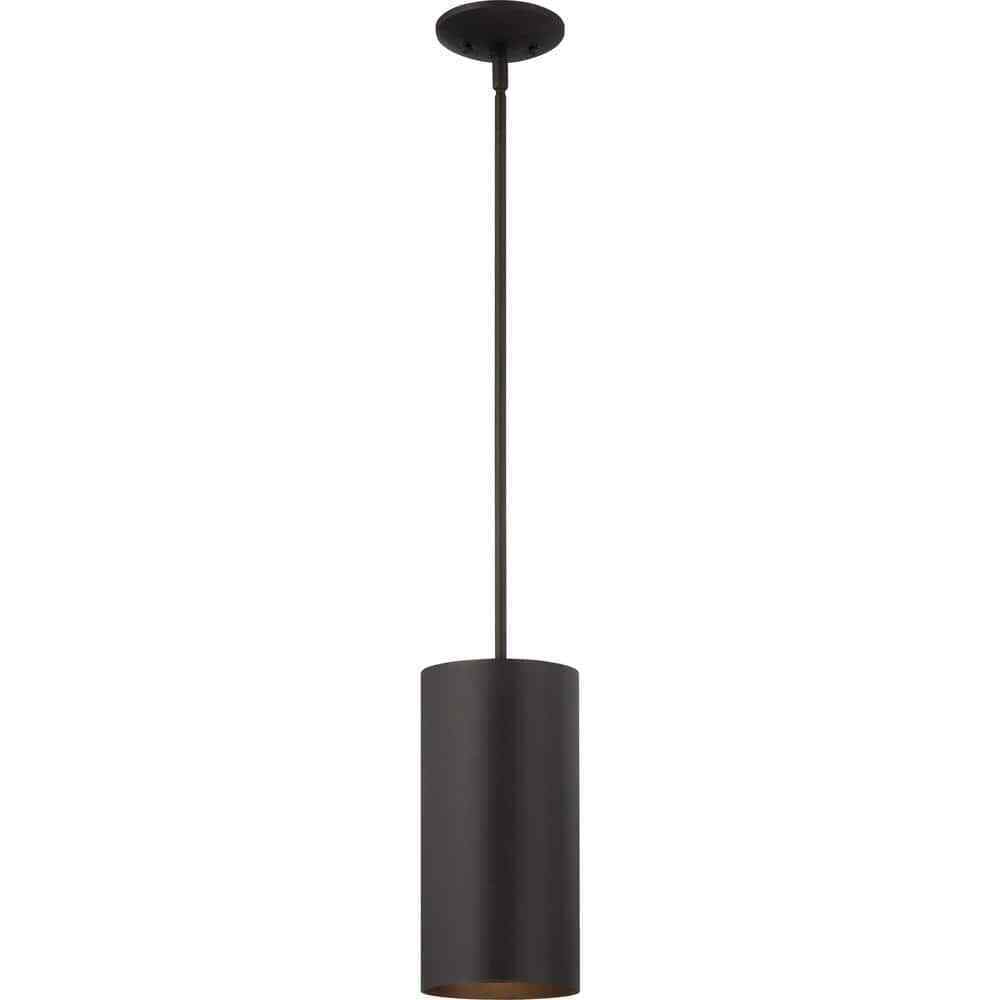 Volume Lighting Medium Black Aluminum Outdoor Cylinder Hanging Pendant Light