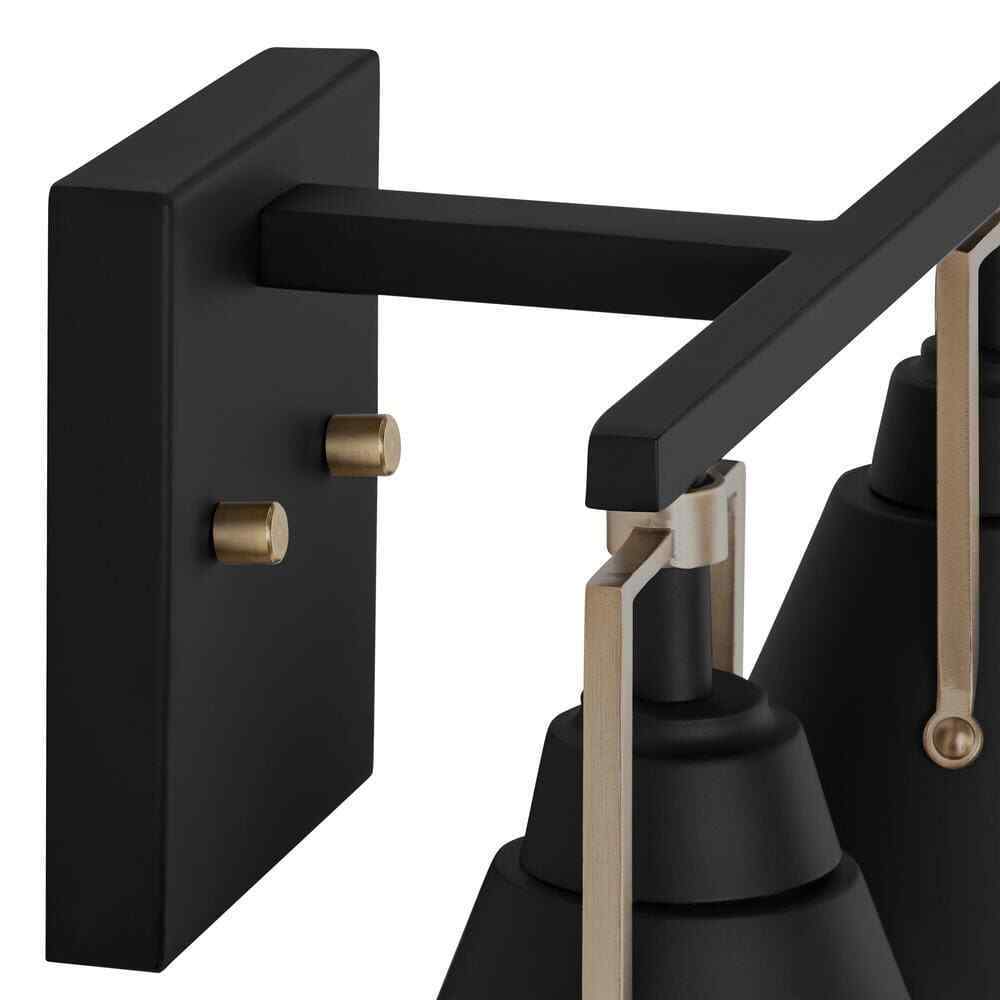 Home Decorators Insdale 2-Light Matte Black Modern Bathroom Vanity Light