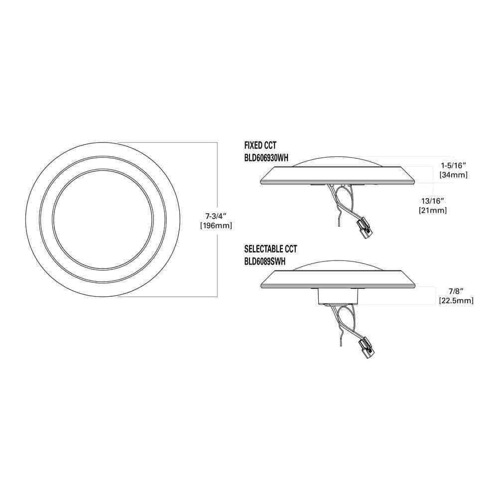 HALO BLD 6 in. White Integrated LED Recessed Ceiling Light Trim 3000K Soft White