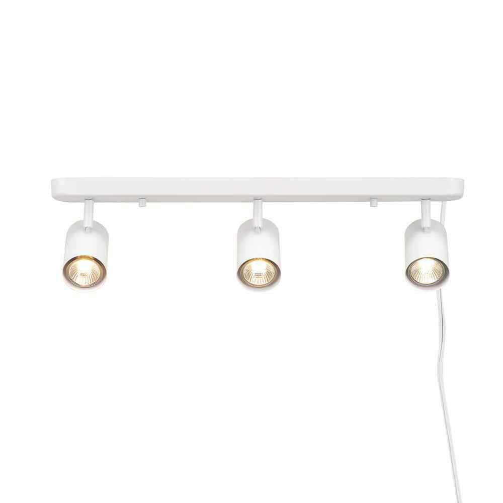 Globe Electric Dale 3-Light Matte White Plug-In Linear Track Lighting Kit